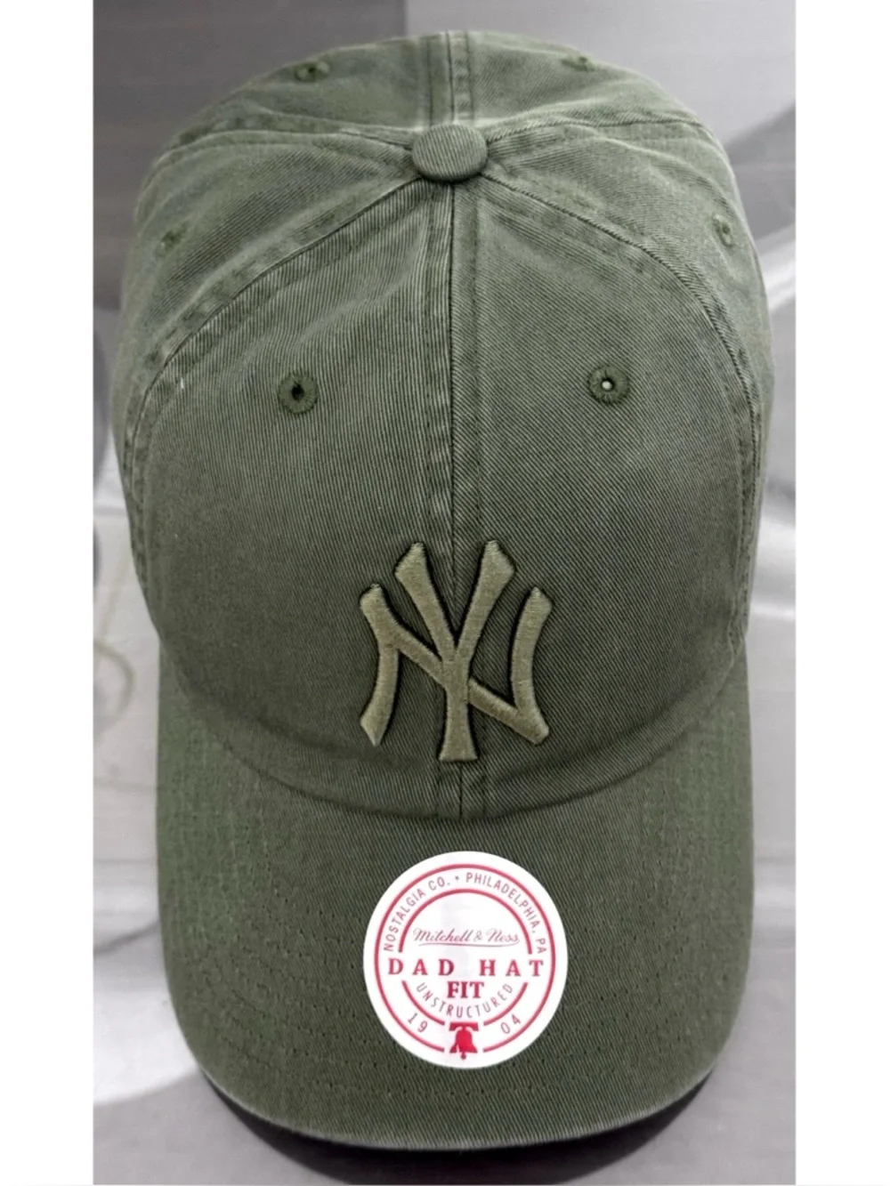 Mitchell & Ness MLB NY Yankees Tonal Logo‎ Dad Hat, MOSS GREEN